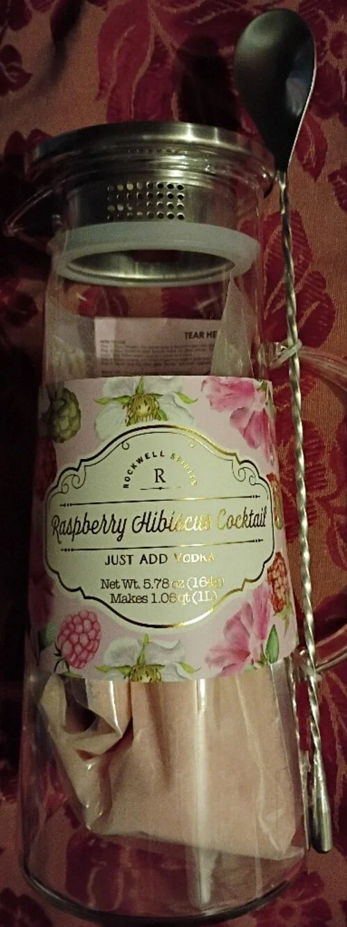 Raspberry Hibiscus Vodka Infusion Kit - Floral Glass Pitcher & Bottle NWT